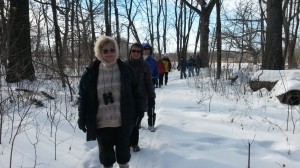 Sixteen people tramped through the woods in the February Bird and Nature Walk (Paul Noeldner)