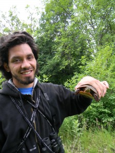 Jonathan Santanna rescues a turtle he found in Warner Park. (Trish O'Kane)
